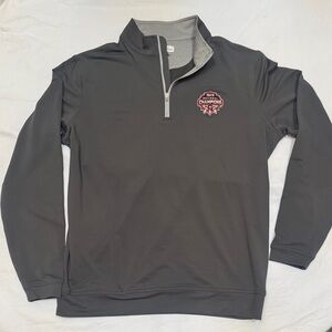 Peter Millar UGA National Champions 2021 Quarter Zip Pullover Men’s MED Gray EUC